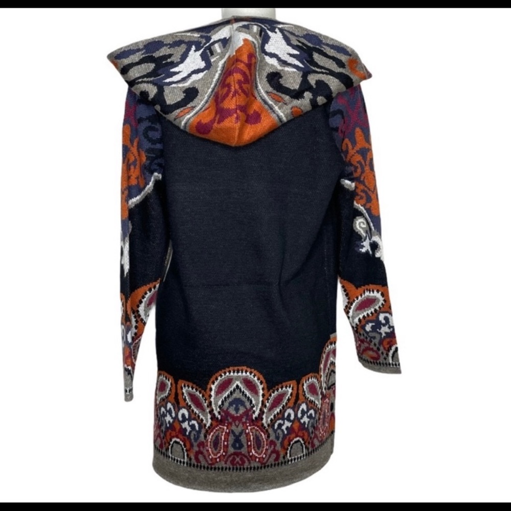 Maxsport Paisley Duster Cardigan Hoodie Size L. NWT - Picture 3 of 16